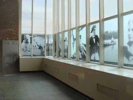Frosted decorative privacy film on interior office glazing