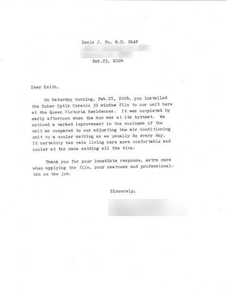 Testimonials — window film by Ace Glass Tinting